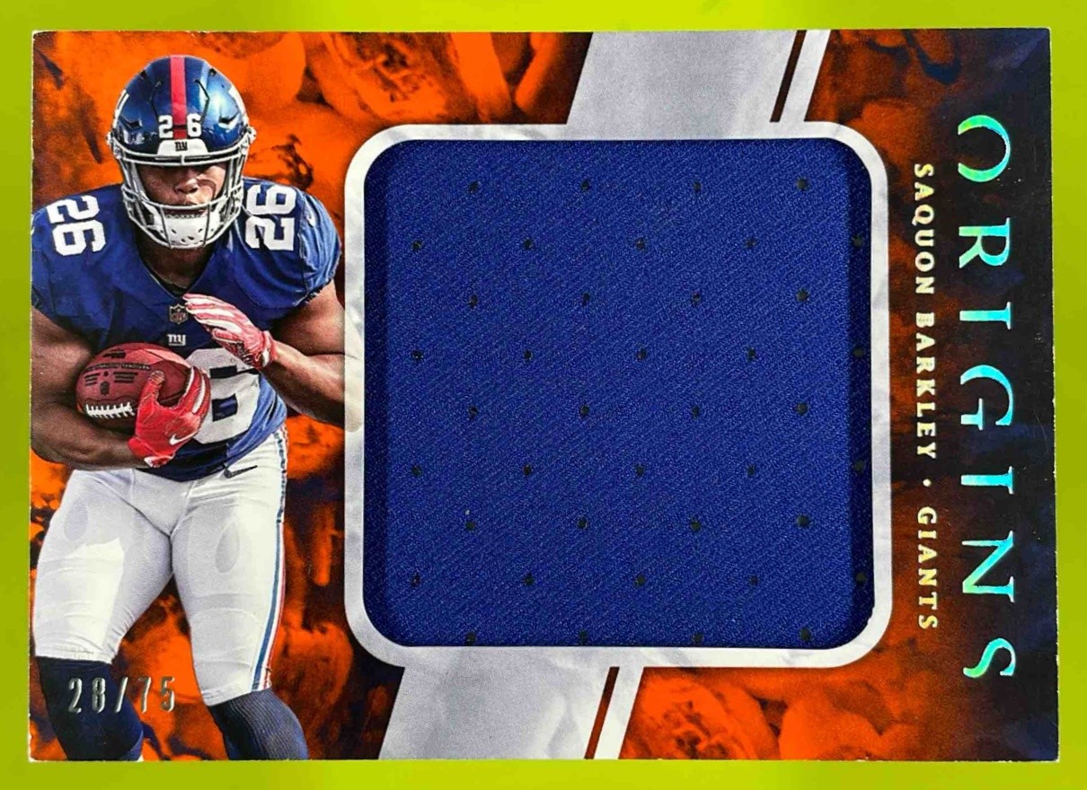Saquon Barkley Panini Origins Rookie Jumbo Jersey #RJJ3 Orange