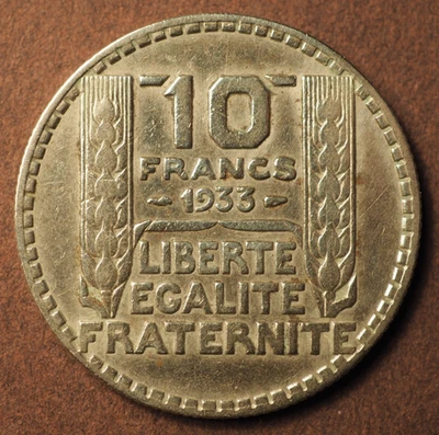 Numismatique FRANCE : Pièce de 10 Francs TURIN en argent 680 °/°° - 1933 - TB - Photo 1/2