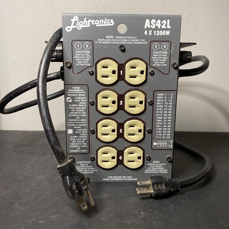 Lighttronics AS42L Stage Lighting Power Pack 4 Channel 1200W UNTESTED AS IS.