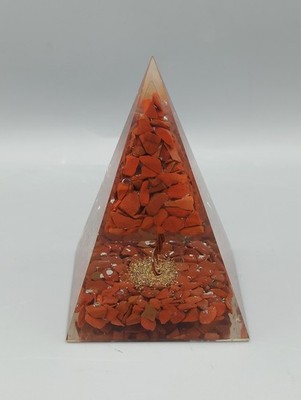 Große Orgonit Pyramide - Lebensbaum  - Handarbeit - 9,5cm Hoch