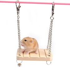 Hamster Hanging Swing Bed Cage Toys Wood House Props Indoor Outdoor