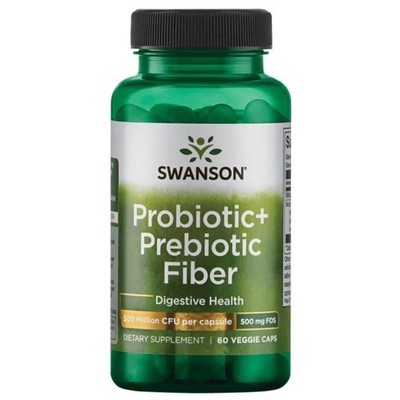 SWANSON, PROBIOTIC + PREBIOTIC FIBER Verdauung Enzym 60 Veg. Kapseln SUPER PREIS