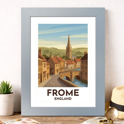 Frome, England Travel Poster Giclee Art Print 490-1