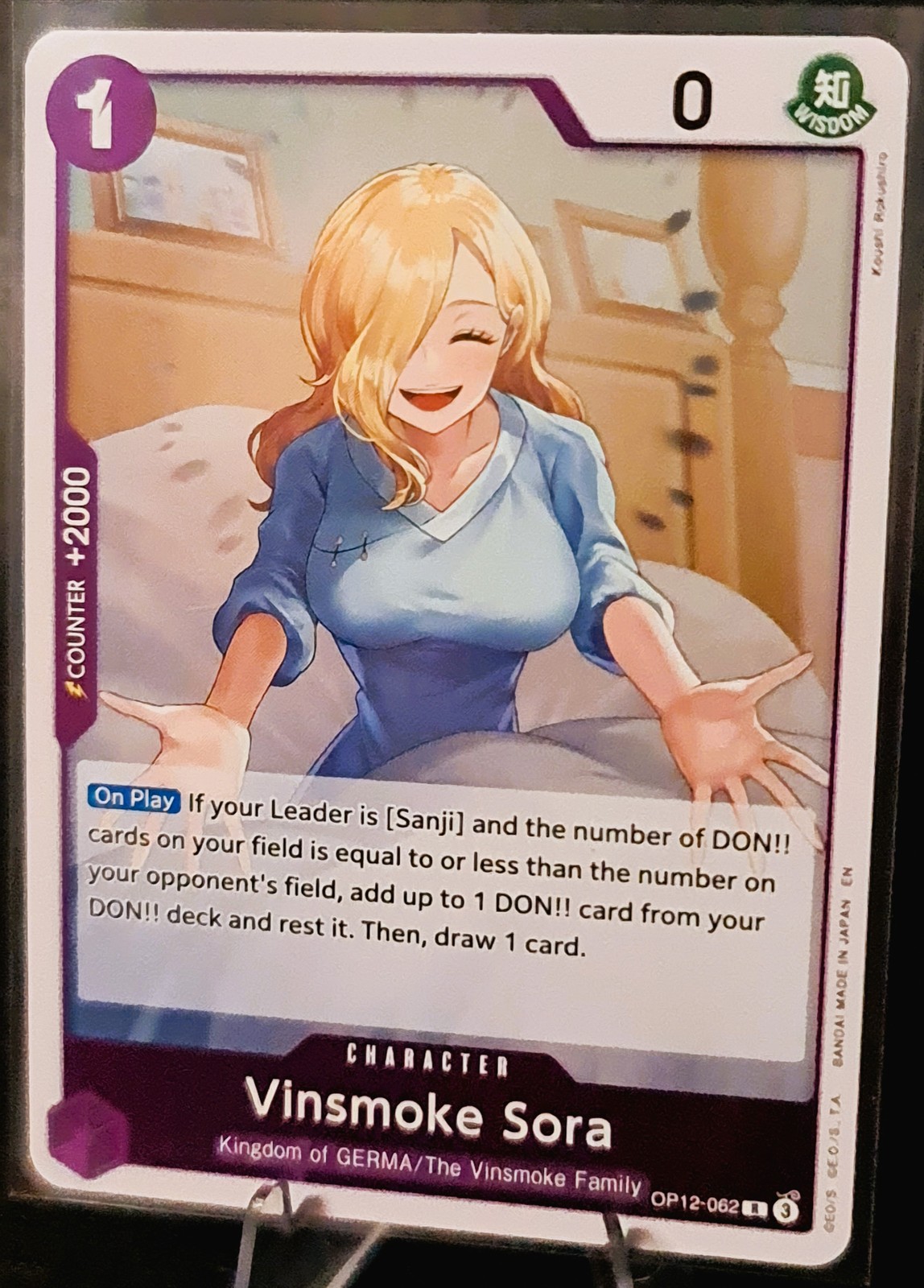 Vinsmoke Sora #OP12-062 Rare 2025 Legacy of the Master Foil English PK033A