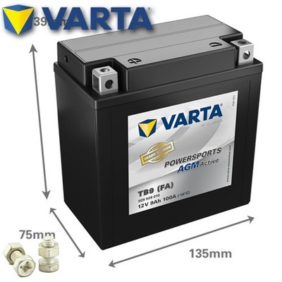 Motorrad Batterie VARTA TB9 (FA) / YB9-B Powersports AGM Active, 12V|9Ah|CCA:100