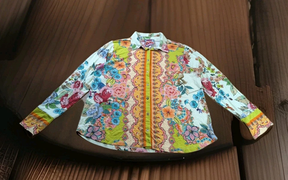 Camisa Johnny Was The Janie Favorite Botón Frontal Patrón Rossey Talla XL Foto 2 de 4