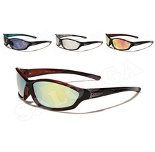 X Loop Sunglasses Wrap Plastic Frames Mirror Lenses Sport Running Baseball Men.