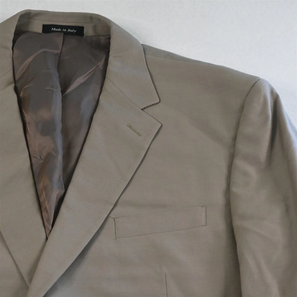 Tiglio 46L 38x38 Khaki Super 150s Wool Mens Jacket Pants Suit - Image 3 of 4