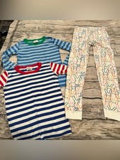 Hanna Andersson Kids Mixed Lot of 3 Striped and Bunny Print Pajamas Size 12