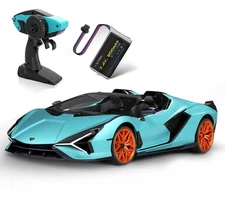 1:12 Scale RC Car 12Km/h Fast Remote Control Car with LED Blue