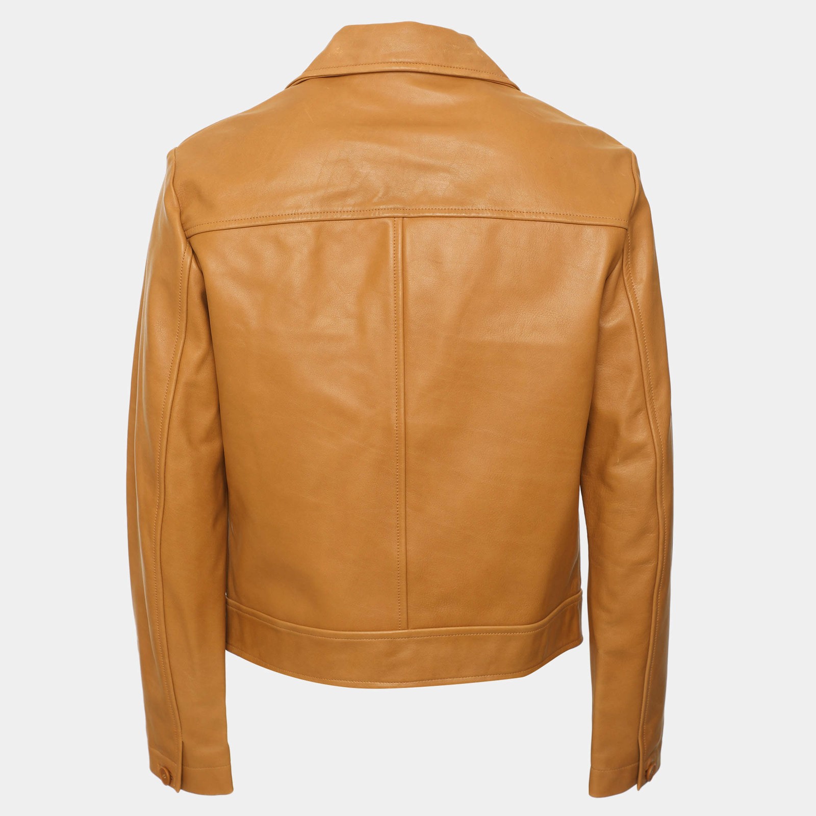 Sandro Tan Leather Slim Fit Jacket M image 2
