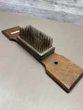 Antique Primitive Flax Wool Comb Hatchel / Hetchel