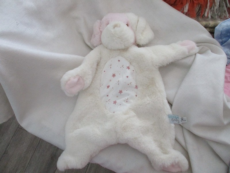 Douglas Baby ROSY Puppy Dog Pink Lovey White Sshlumpie Plush Security Blanket
