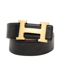 Hermes Herm s Constance H Belt, reversible, black, orange, gold ha... GZl1ews9