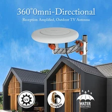 360° Omni-directional Outdoor TV Antenna RV Marine Gain Booster Digital UHF VHF