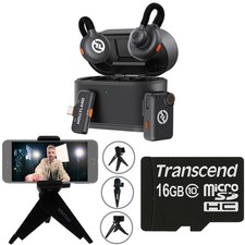 Hollyland LARK M2S Mini Combo Wireless Microphone System, Universal Video Bundle