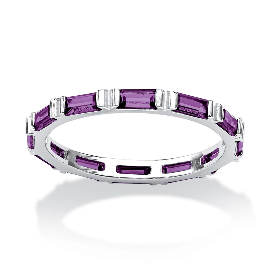 Birthstone .925 Sterling Silver Eternity Band - Image 2 of 4
