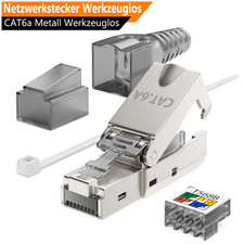 Netzwerk Stecker CAT6a RJ45 LAN DSL Netzwerkstecker CAT7 Werkzeuglos geschirmt
