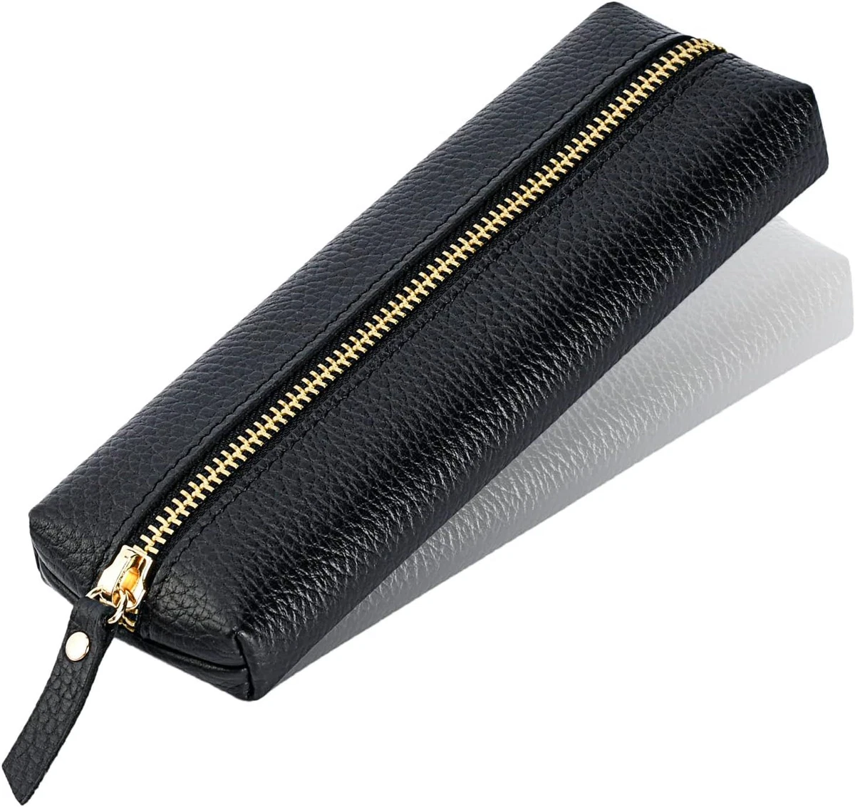 Sluxa Genuine leather pen case Cowhide pencil pouch with zipper