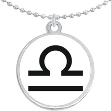 Libra Zodiac Round Pendant Necklace Beautiful Fashion Jewelry