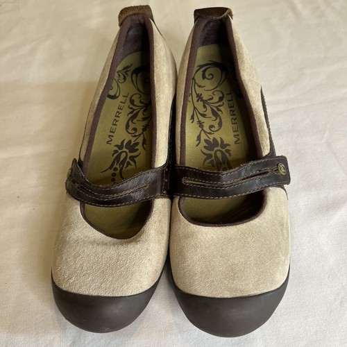 Merrell Plaza Bandeau Dark Taupe Suede Mary Jane Women's Shoes 9.5 J46404 - Picture 3 of 11