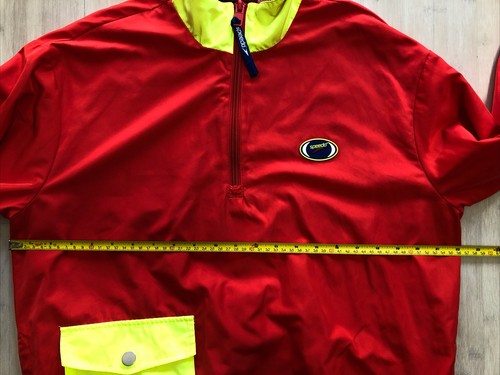 FLAWS Speedo Forever 21 Windbreaker Jacket Red Pullover 1/4 Zip Mock Neck Mens S - Picture 4 of 10