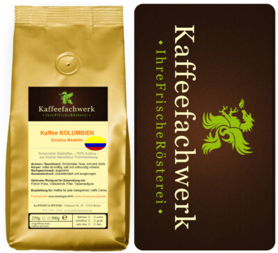 1-8kg Kaffeebohnen Kolumbien Medellin frisch geröstet   vom Kaffeefachwerk