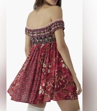 Free People  Bali Mariposa Dress, Strawberry Combo, XS or S