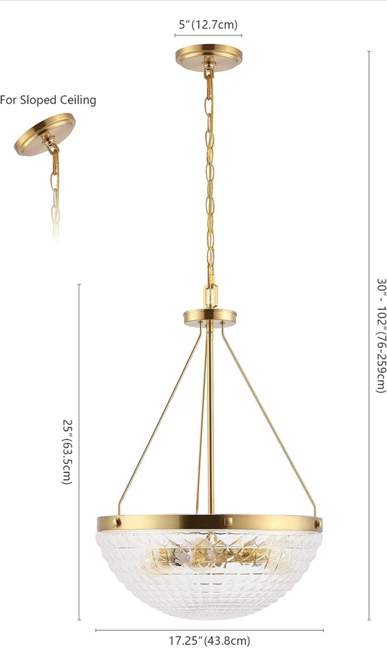 Colgante SAFAVIEH Lighting Thorin 3LT 16,5 pulgadas - PND4131A Foto 3 de 4