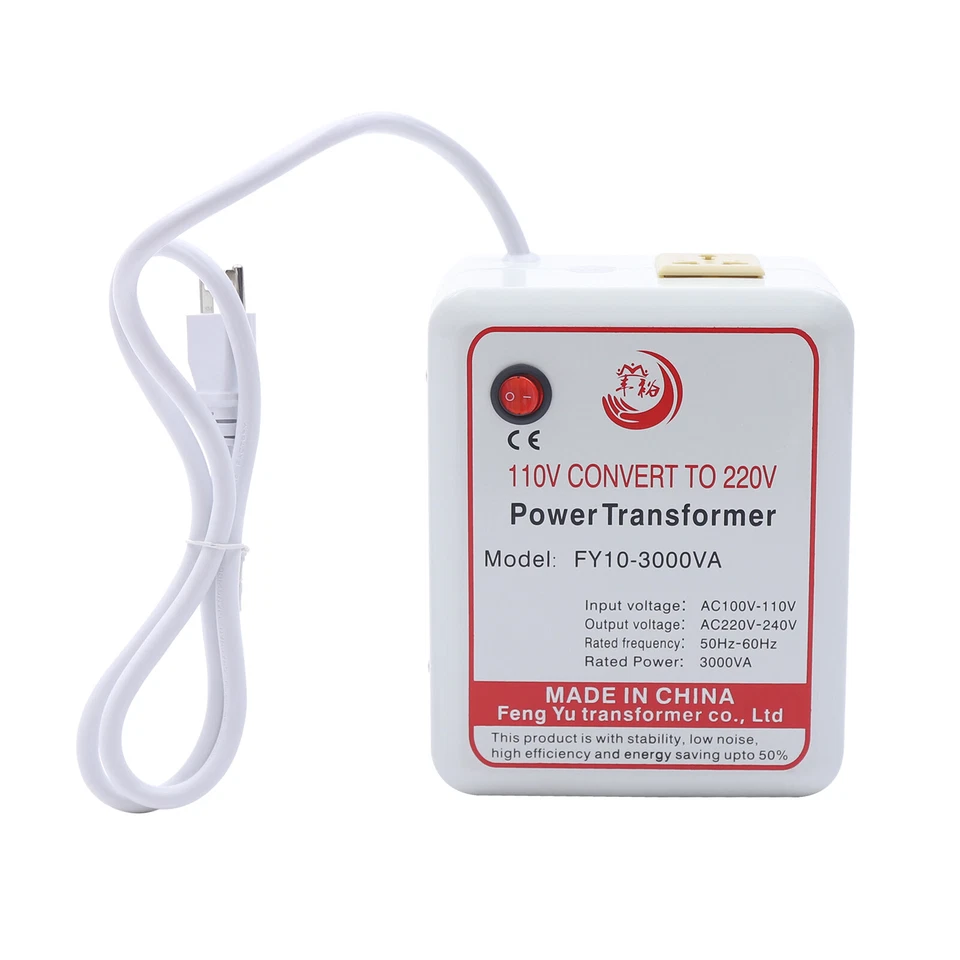 100V-120V to AC 220V-240V Step-Up Only Voltage Converter 3000W Transformer - Image 2 of 4