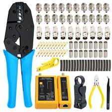 Coaxial Cable Tool Kit Bnc Crimp Tool For Rg58 Rg59 Rg62 Rg174 20pcs Rg58 Bnc Ma