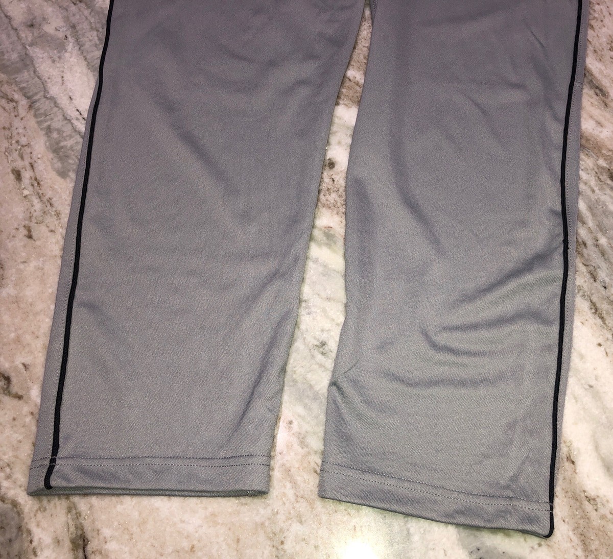 Johnny Mac's Size XXL Mens Adult Grey/Black Piped Baseball