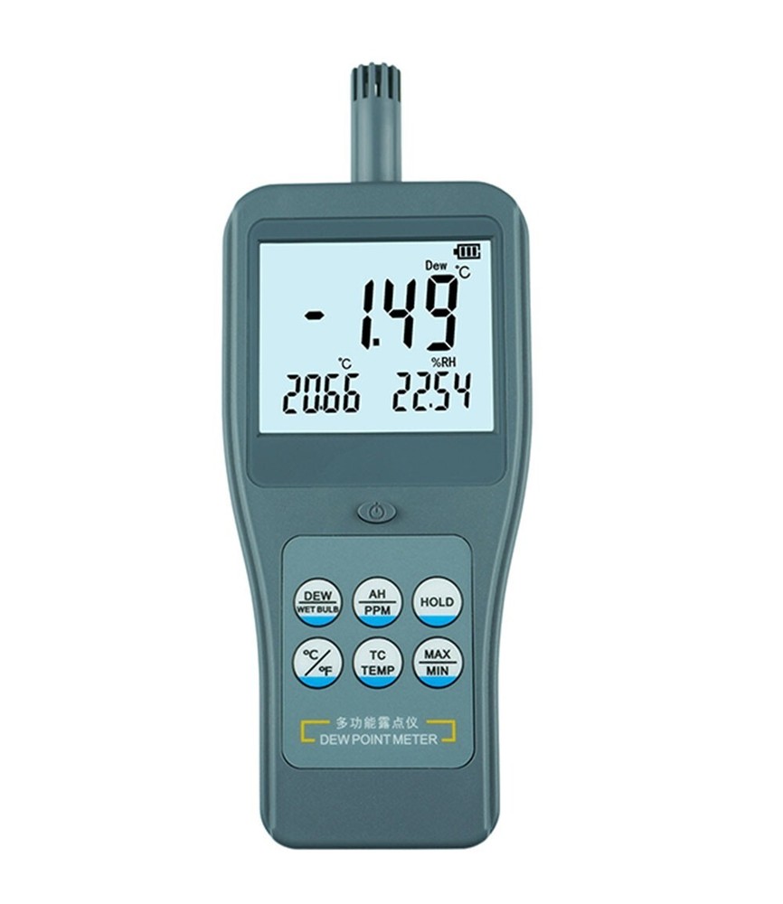 Dew Point Thermocouple Meter with Humidity Wet Bulb and PPM Tester