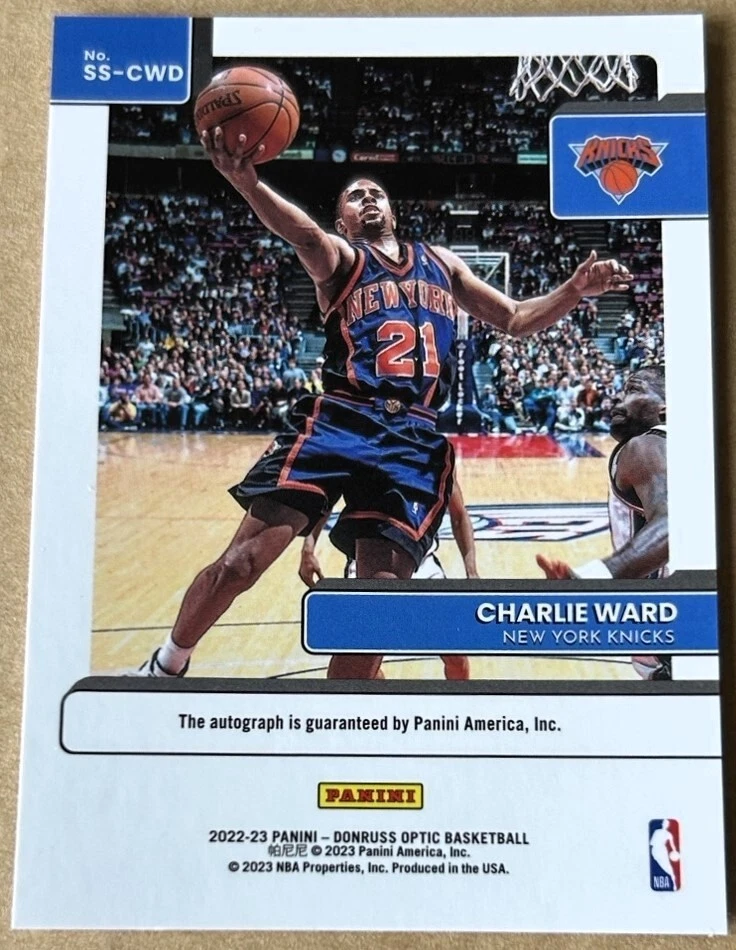 CHARLIE WARD 2022-23 PANINI DONRUSS OPTIC SIGNATURES AUTO. Card #SS-CWD NM-MT - Image 2 of 2