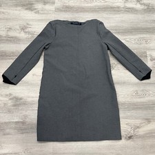 French Connection Gray Long Sleeve Dress Career Minimalist Work Office Sz 6