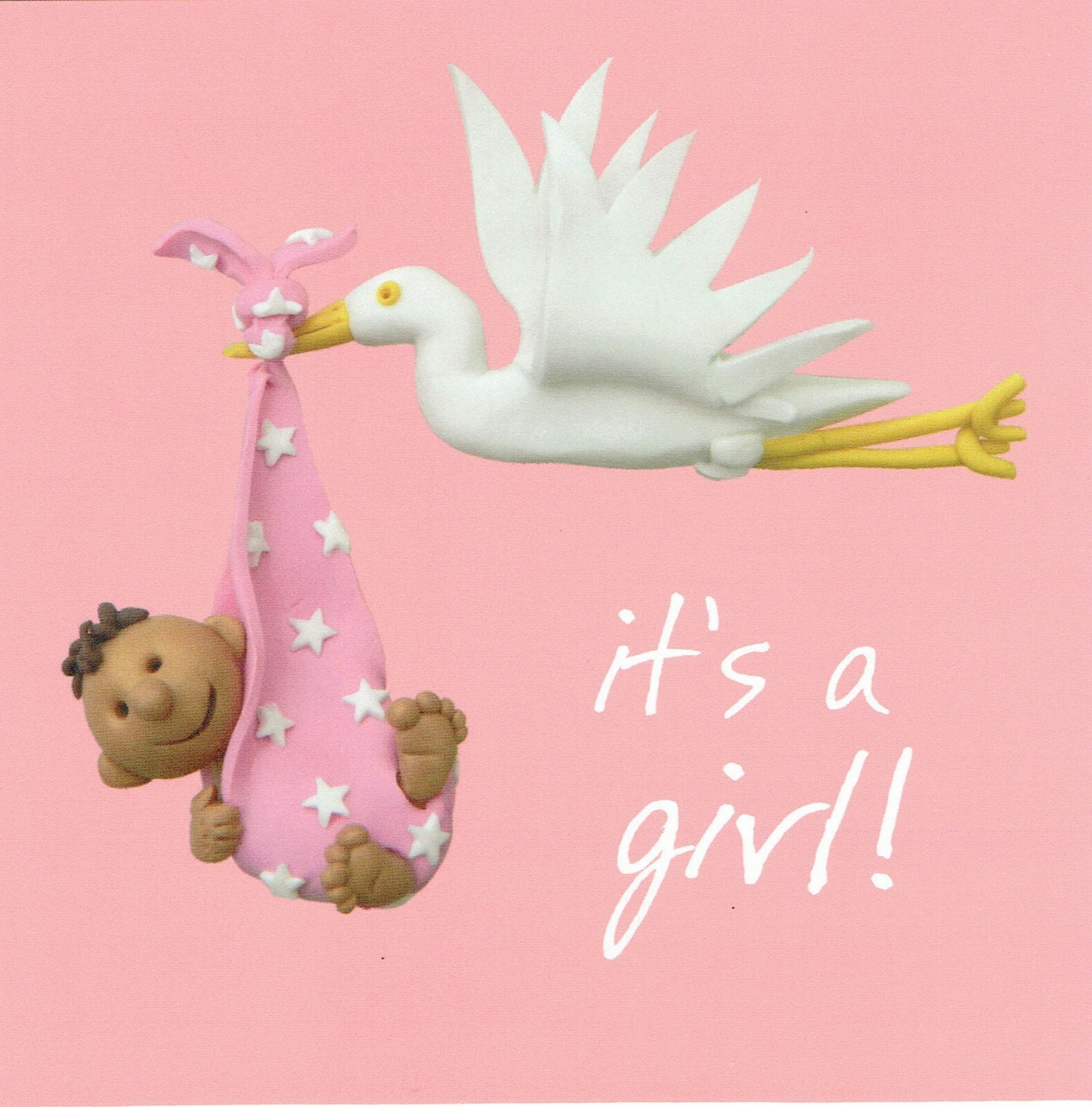 NEW BABY GIRL Card - IT'S A GIRL - From The One Lump or Two Collection