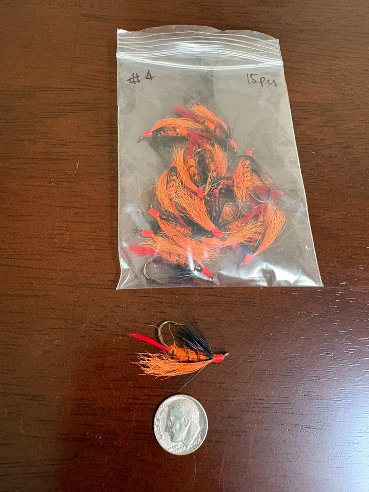 Fly Fishing Flies Made in USA for Trout Steelhead Mustad #4 hooks, 15pcs - Image 2 of 2