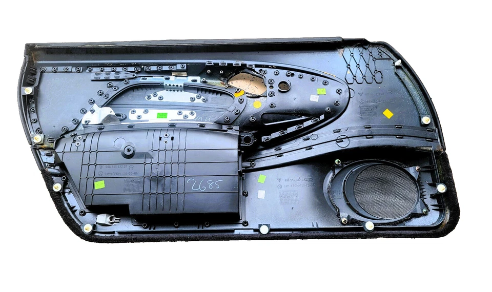 Panel de puerta derecho Porsche Boxster 986 1999-2004 cuero negro 98655512218 Foto 2 de 4