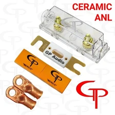 Ceramic 450 amp ANL Fuse, holder (2) 1/0 AWG Lugs and heat shrink GP Car Audio O