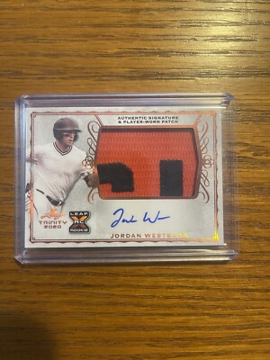 2020 Leaf Trinity Patch Autographs PA-JW2 Jordan Westburg Rookie Patch Auto
