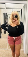 Cute Short Pink Comfy Casual Lounge Sweatshorts Size L With Free Gift!!