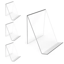 4 Pack 6 Inch Acrylic Book Stand Display Easel Tablet Holder for Pictures Books