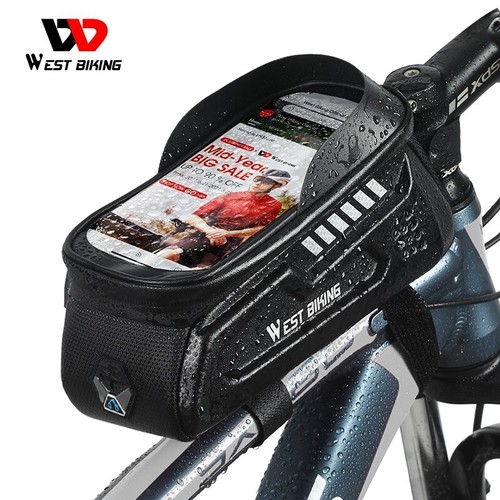 WEST BIKING Impermeable Bicicleta Marco Frontal Superior Tubo Bolsa Ciclismo Teléfono Estuche Bolsa 1.8L - Imagen 3 de 17