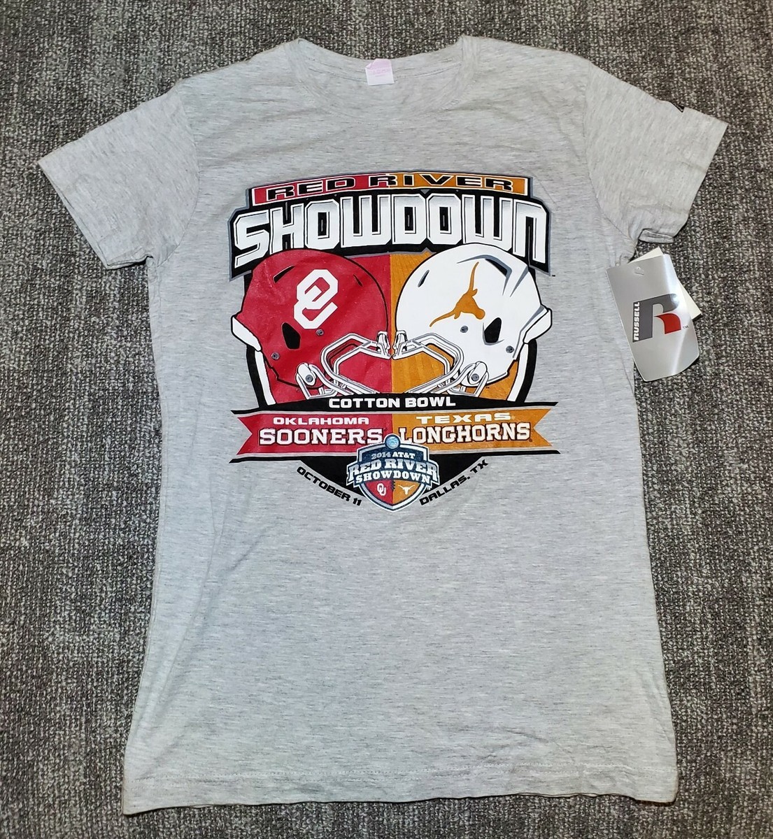 Sooners Longhorns Cotton Bowl 2014 Shirt women's L-XL NEW Red