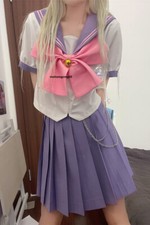 Kawaii Sailor Moon Cosplay JK Uniform Suit Top Shirt Short Sleeve Dress Skirt