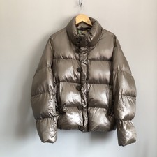 Mother The Buttoned Up Puffer Luster Womens Large Gold Jacket Coat Streetwear