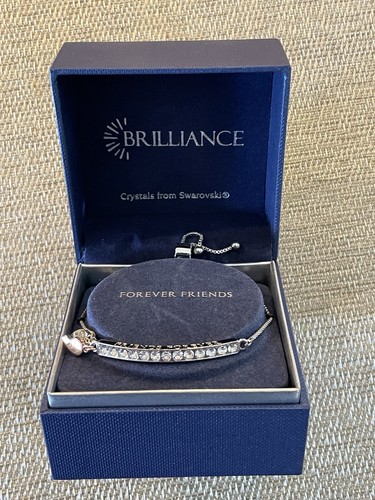 Bracelet Bar Brilliance Forever Friends with Swarovski Crystals NIB Two-Toned