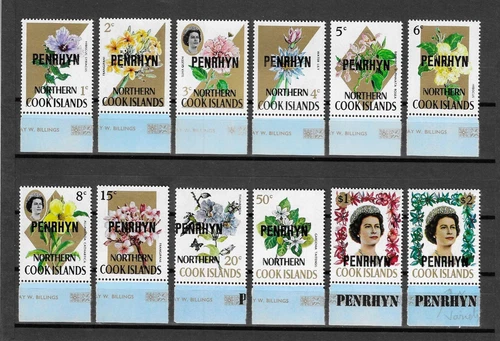 COOK ISLANDS/PENRHYN 1973 SG 41B/52B MNH