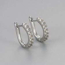 18K Gold Plated CZ Cubic Huggie Hoop Small Earrings For Men  Women PE64