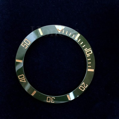 38 MM Green and Gold Ceramic Bezel Insert to fits for Rolex SUB